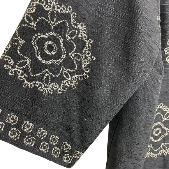 Birch Hill Woman Embroidered Black Jacket Silk Blend Blazer Jacket 2X - Picture 7 of 7